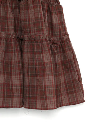 Tiered check sleeveless dress