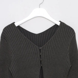 Ribbed Open Cardigan
