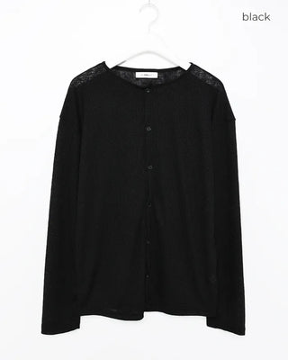 Round neck ribbed cardigan
