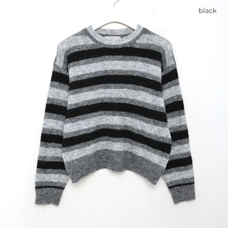 Striped Round Knit Sweater
