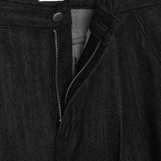 Center-tuck rigid baggy jeans