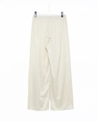 Silk wide-leg elastic waist pants