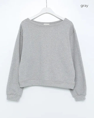 Basic One-Shoulder Crop Sweatshirt