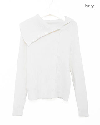 Big collar ribbed knit