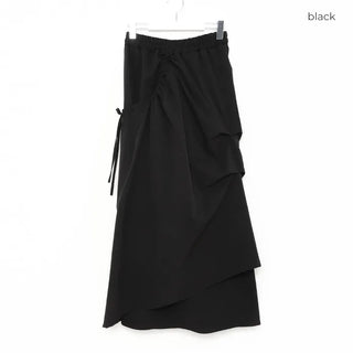 Low-balance pintuck long skirt
