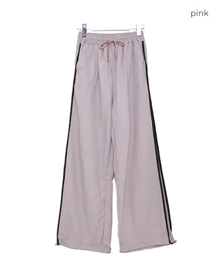 Track line wide pants