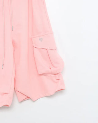 Wide-waist pocket Bermuda shorts