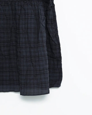 Checked V-neck camisole with peplum silhouette