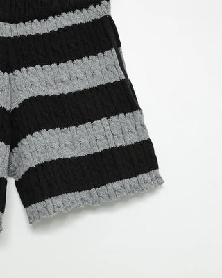 Striped knit shorts