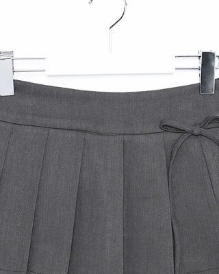 Ribbon pleated mini skirt