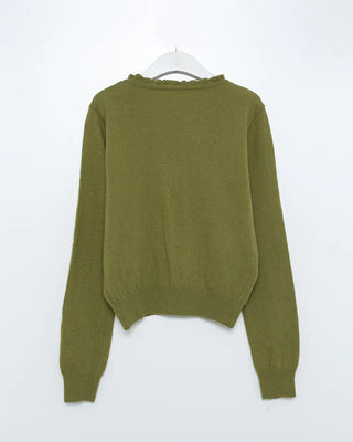 Frill V-neck cardigan