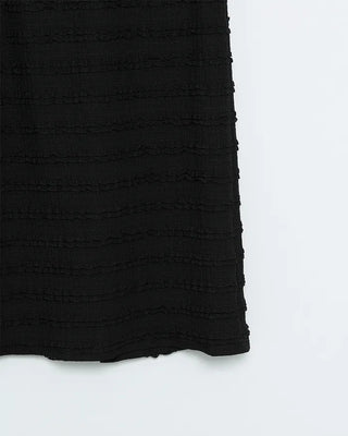 Frilled elastic waist long skirt