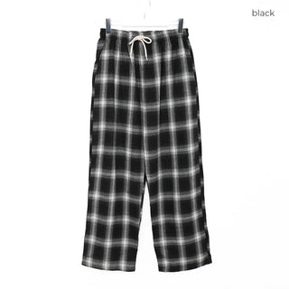 Tone-on-tone check banding pants