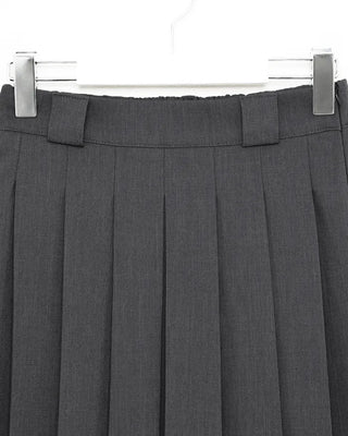 Banded pleated midi skirt