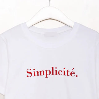 Simple lettering short-sleeved T-shirt