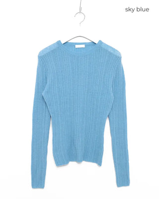 Wool Round Slim Knit