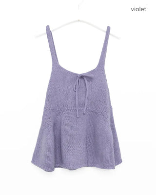 Ribbon string knit bustier