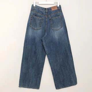 Wide denim pants