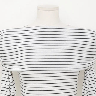 Border Shirred Off-Shoulder T-Shirt