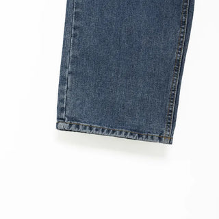 Washed wide denim pants