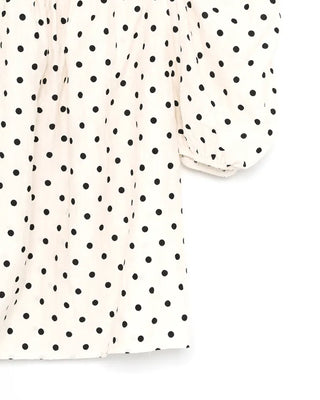 Polka Dot Banding Off-Shoulder Blouse