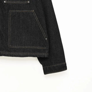 (Unisex) Two-tone Zip Denim Jacket