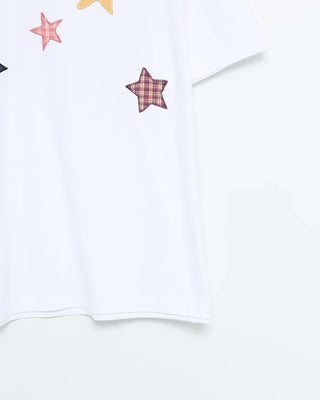 (Unisex) Star Patch Point Short Sleeve T-Shirt