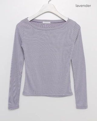 Striped boat neck t-shirt
