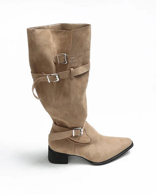 Custom suede long boots