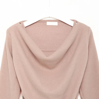 Drape Off-Shoulder Fleece T-Shirt