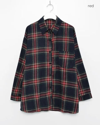 Loose-fitting big check shirt