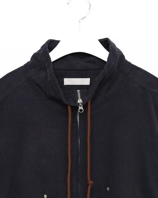 Drawstring high-neck zip-up jacket