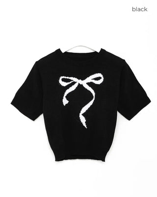 Ribbon Half-Sleeve Knit