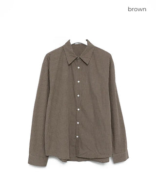 (Unisex) Check Pattern Long-Sleeve Shirt
