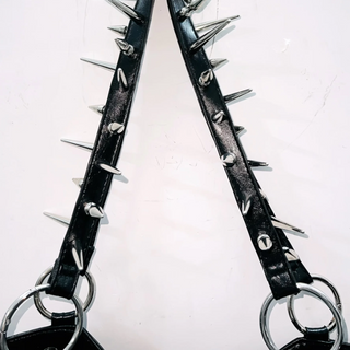 Metal chain o ring rivet applique PU leather handbag  | Festival Outfits Women