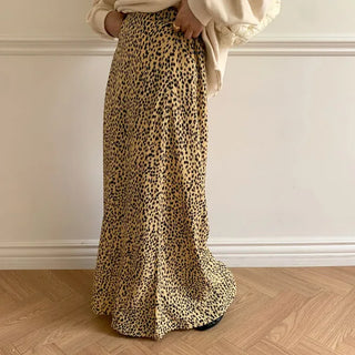 rizel leopard long skirt