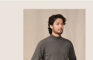 [CULTUM] Cashmere Blend Mock Neck Sweater