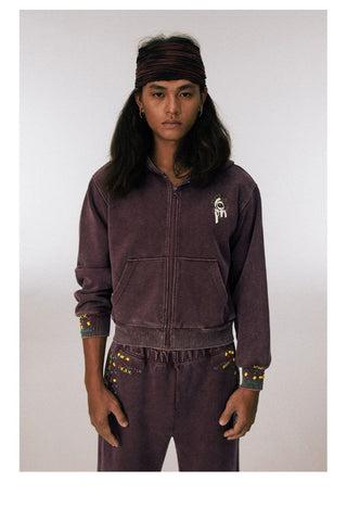 [CONP] Jamaica Beaded Zip-Up Sweatshirt