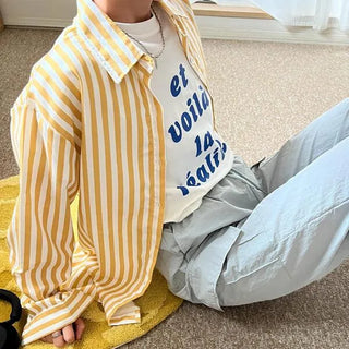 Oversized striped shirt