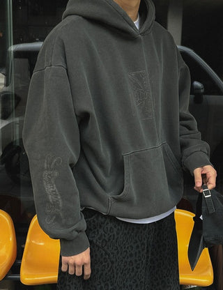 Glossy Printed Fleece Hoodie (2 colors)