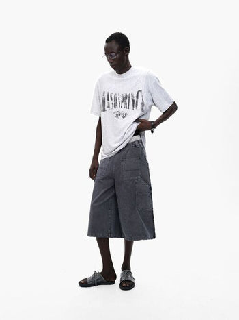 [MASONPRINCE] Washed Logger Cropped Pants