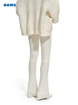 [NOTAWEAR] Wool Blend Ribbed Knit Flare  Pants