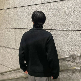High-neck knit zip-up