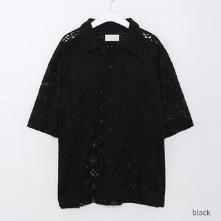 Lace half-sleeve shirt