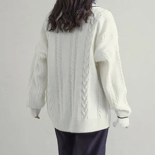 Cable knit unisex cardigan