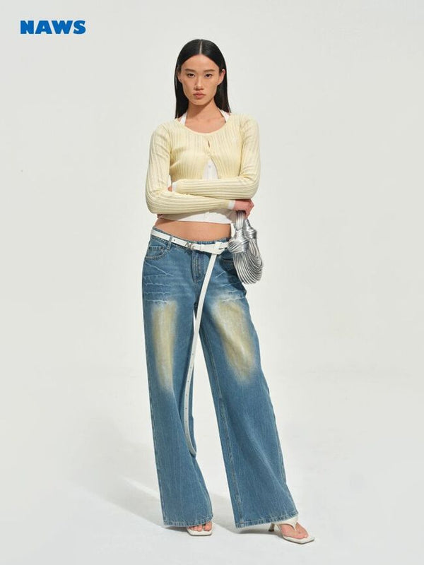 [NOTAWEAR] Layered Halter Knit Cardigan