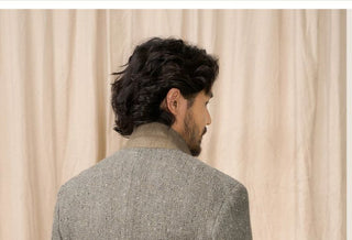 [CULTUM] Wool Blend Herringbone Blazer