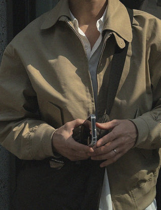 [Detachable Collar] Cotton Collared Jacket (3 colors)