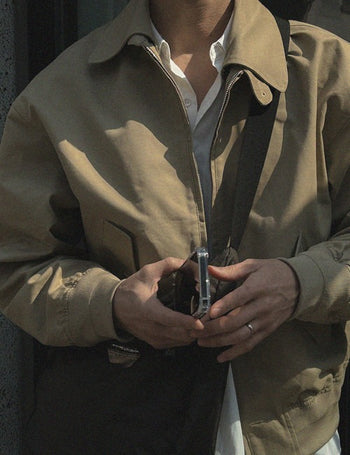 [Detachable Collar] Cotton Collared Jacket (3 colors)