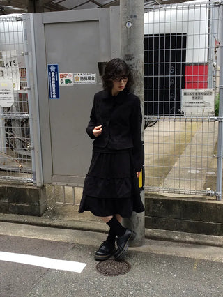 Corduroy frill skirt